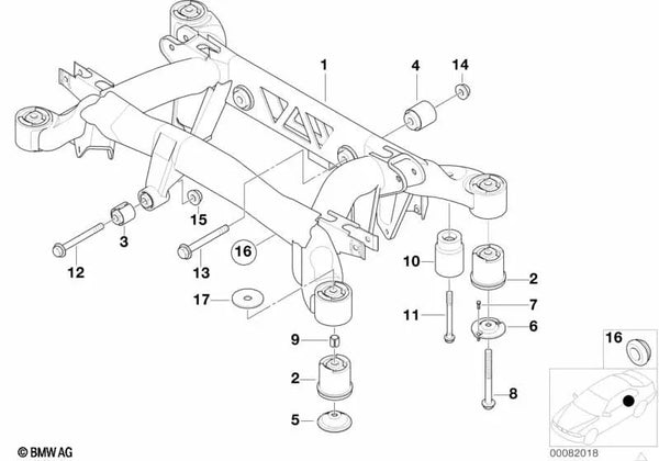 Amortiguador de Vibraciones para BMW Serie 3 E46, Serie 7 E38 (OEM 33311092256). Original BMW