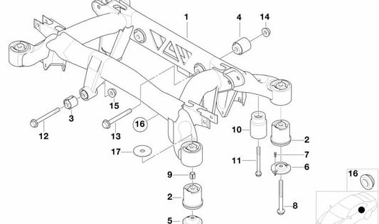 Arandela de tope trasera para BMW E38 (OEM 33311091467). Original BMW.