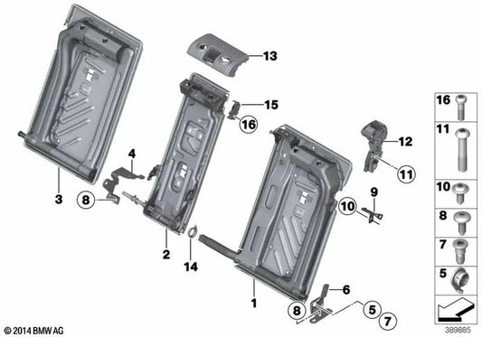 Rechte Halterung für BMW E81, E87, E91, E61, F25, F26, E71, E72 (OEM 52207141992). Original BMW.