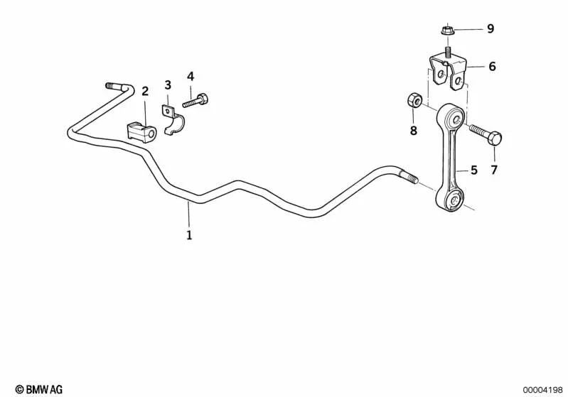 Soporte Estabilizador para BMW E30, E36, E28, E24, E31 (OEM 33551129195). Original BMW.