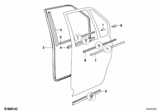 Left cover for BMW E32 (OEM 51221969351). Original BMW