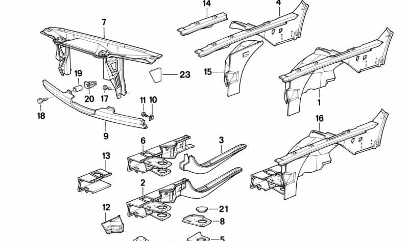 Pared Delantera para BMW Serie 7 E32 (OEM 41138102282). Original BMW