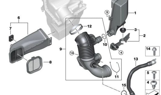 Resonador para BMW Serie 5 G30, G31, Serie 6 G32, Serie 7 G11, G12, X5 G05, X6 G06, X7 G07 (OEM 13718575040). Original BMW