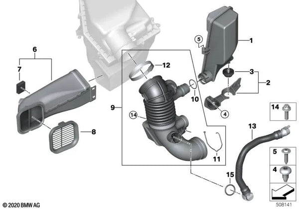 Resonador para BMW Serie 6 G32N, Serie 7 G11, G12 (OEM 13718575039). Original BMW