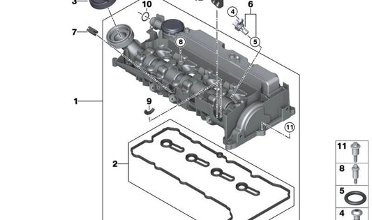 Decoupling element for BMW F40, F44, F45N, F46N, G42, G20, G20N, G21, G21N, G28, G28N, G22, G22N, G23, G23N, G26, G26N, G30, G30N, G31, G31N, G32, G32N, F48, F48N, F39, G01, G01N, G02, G02N, G05 (OEM 11128594263). Genuine BMW