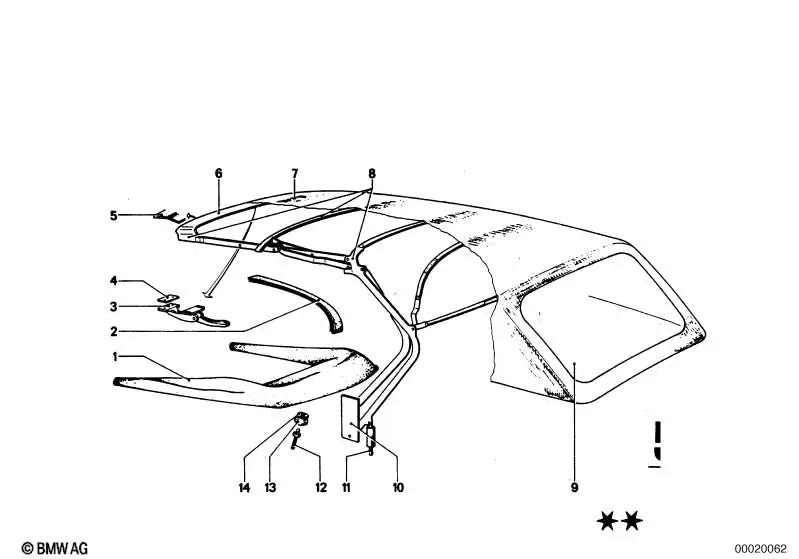 Removable cover for BMW various models and series (OEM 54311808851). Genuine BMW.