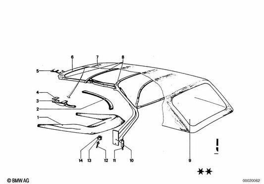 Cubierta desmontable para BMW varios modelos y series (OEM 54311808851). Original BMW.