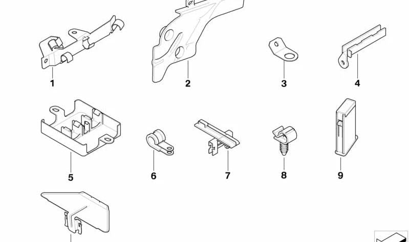 Front axle support cable guide for BMW E39, E38 (OEM 12521435030). Original BMW