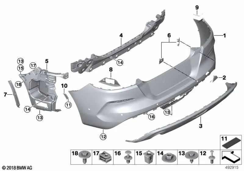 Cubierta del gancho de remolque imprimada trasera para BMW Z4 G29 (OEM 51129465215). Original BMW