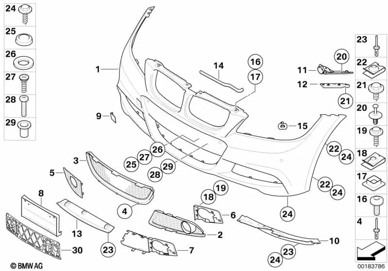 Adaptador de Protección del Compartimento del Motor para BMW Serie 3 E90, E90N, E91, E91N (OEM 51117892935). Original BMW