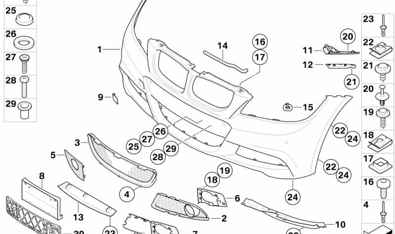 Soporte para faro antiniebla izquierdo para BMW E90N, E91N (OEM 51117892111). Original BMW