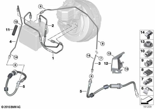 Tubería para BMW E87, E90, E91 (OEM 34326764486). Original BMW