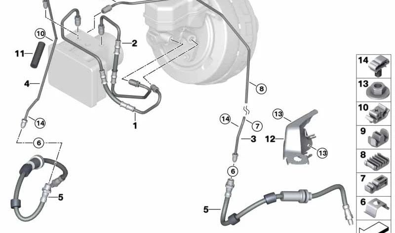 Pipe for BMW E90, E92, E93 (OEM 34322283695). Original BMW