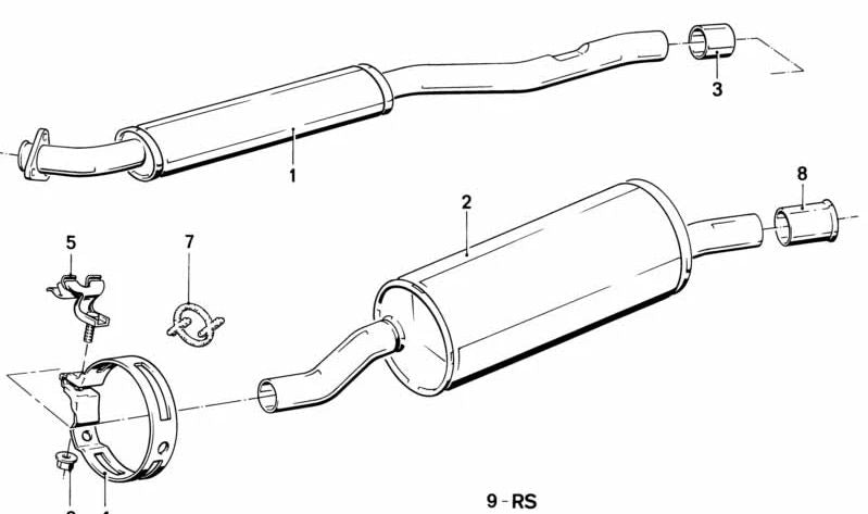 Soporte de escape OEM 18211707807 para BMW E30. Original BMW.