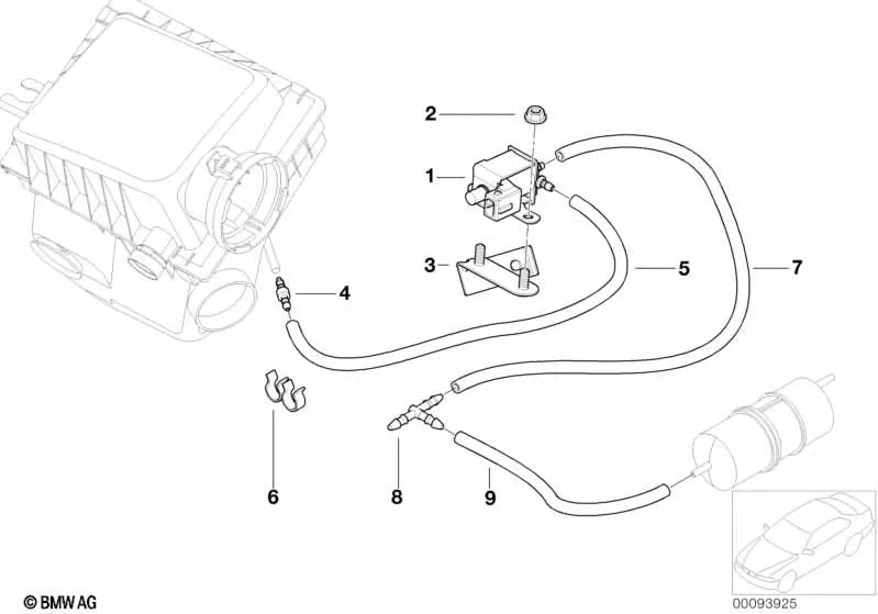 Distanciador para BMW E46, E90, E91, E92, E39, E60, E61, E63, E64, E38, E65, X3 E83, X5 E53, E70, X6 E71 (OEM 11667786712). Original BMW.