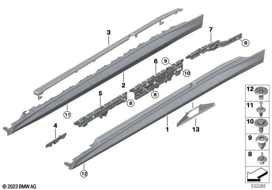 Schwellerverkleidung oben rechts für BMW G60, G61 (OEM 51778084762). Original BMW.