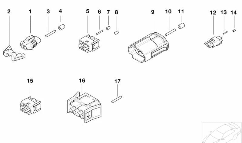 Sellado de conductores individuales para BMW E39, E38 (OEM 61138366247). Original BMW