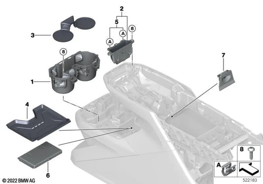 Alfombrilla para portavasos para BMW i I20 (OEM 51169462662). Original BMW.