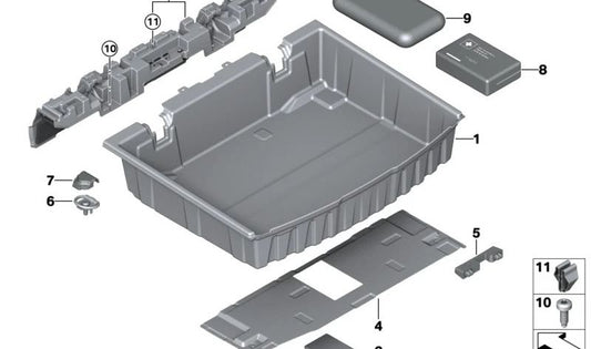 Bandeja organizadora de porta-malas OEM 51479462248 para BMW Série 1 (U06). BMW originais.