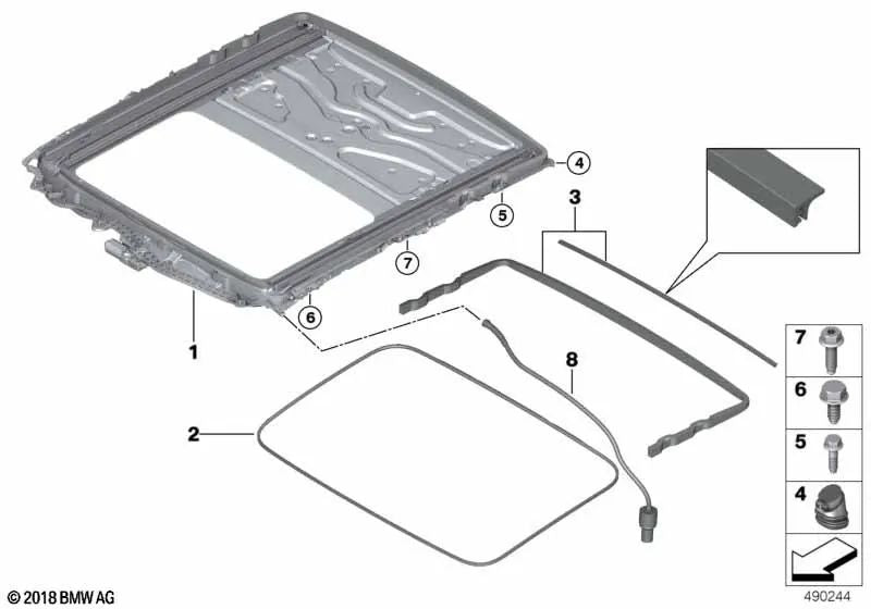 Manguera de drenaje frontal para BMW Serie 5 G31, G31N, G38, G38N Serie 6 G32, G32N (OEM 41007343821). Original BMW.