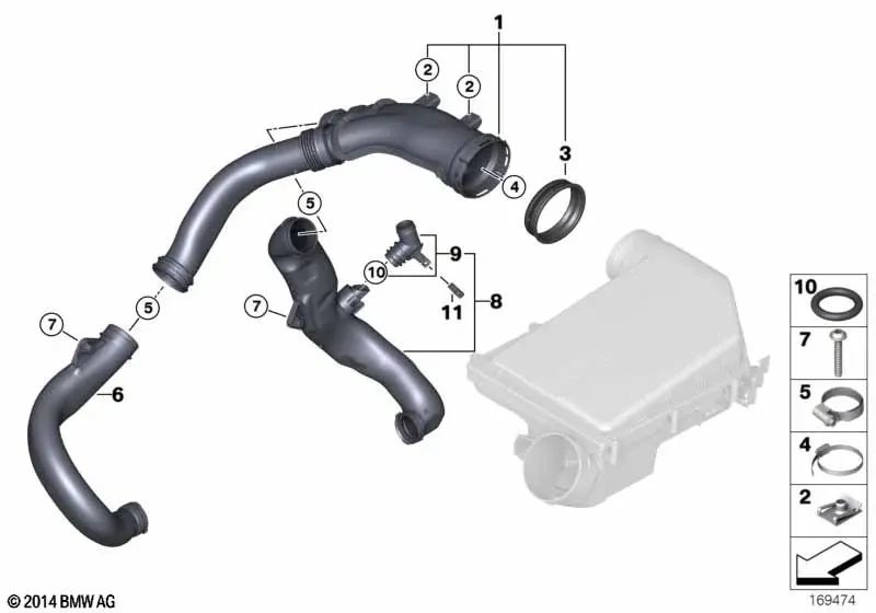 Elemento calefactor para BMW Serie 1 E82, E88, Serie 3 E90, E91, E92, E93, Serie 5 E60N, E61N, Serie 7 F01, F02, X6 E71, Z4 E89 (OEM 13717560227). Original BMW.