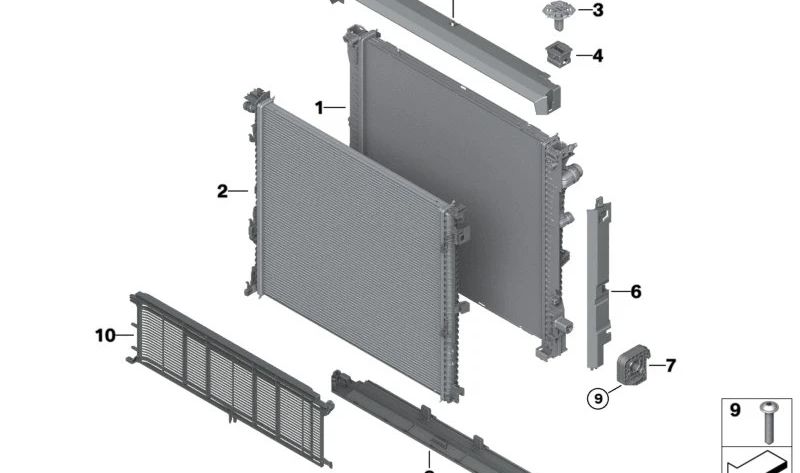 Rejilla de protección contra impactos de piedras para BMW X3 G08E, G08F (OEM 17119887196). Original BMW.