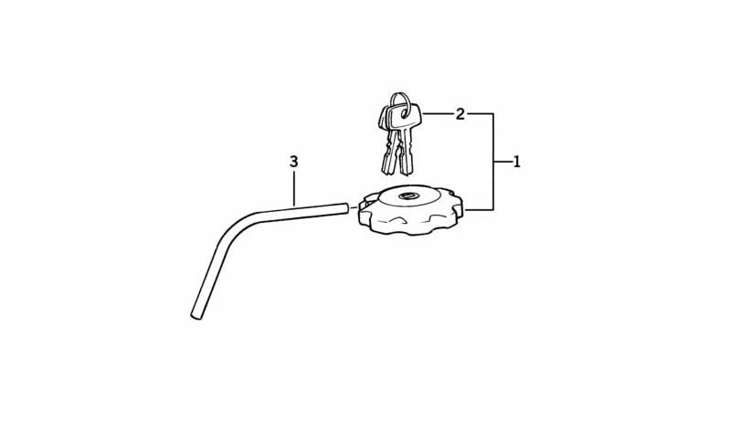 Tapa de combustible con llave OEM 16111453817 para BMW E23, E24, E28, E30, E31, E32, E34, E36, E38, E39, E46, E52, E53, Z1, Z3. Original BMW.