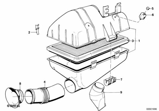 Silenciador de ruido de admisión para BMW E30, E28 (OEM 13711726966). Original BMW.