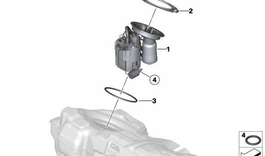 Pump unit for BMW F87N, F80, F80N, F82, F82N, F83, F83N (OEM 16112284694). Original BMW