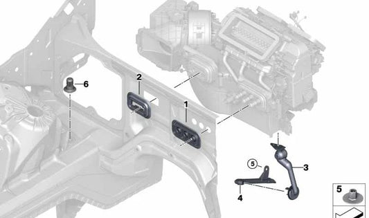 Tubo de condensación superior derecho para BMW X5 E70, F15 y X6 E71, F16 (OEM 64119288174). Original BMW