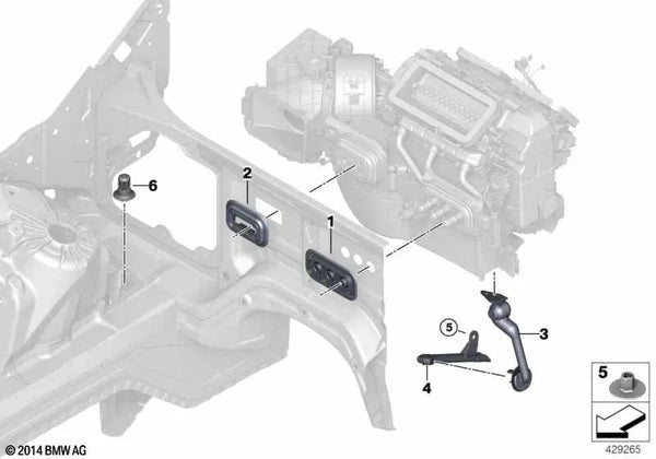 Tubo de drenaje de condensación abajo a la izquierda para BMW Serie 5 E60, E60N, E61, E61N, Serie 6 E63, E63N, E64, E64N, X5 E70, E70N, F15, F85, X6 E71, F16, F86 (OEM 64119288175). Original BMW.