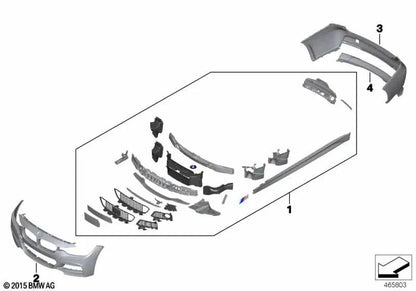 Drucken der hinteren Stoßfängerauskleidung für die BMW 3 F30 -Serie, F35 (OEM 51128056497). Original BMW