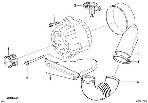 Polea del Generador para BMW Serie 5 E34, Serie 7 E32, E38, Serie 8 E31 (OEM 12311733782). Original BMW.