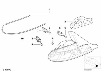 Junta de luz trasera para BMW E46, E90, F30, F34 (OEM 63218386162). Original BMW