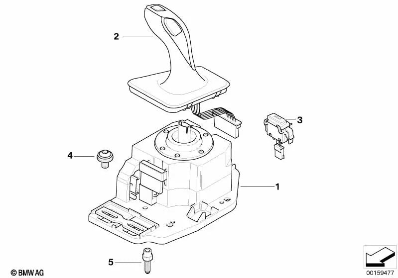 Empuñadura de la palanca de cambios para BMW E60N, E61N (OEM 61319208272). Original BMW