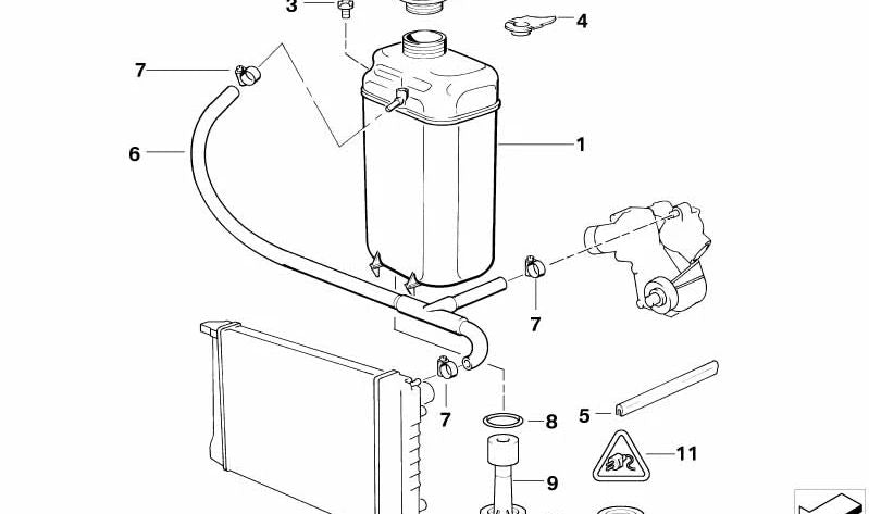 Tuyau de ventilation pour BMW E31 (OEM 17111704413). BMW d'origine