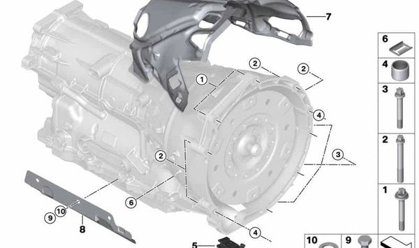 Protector térmico OEM 24007640173 para BMW F22, F30, F34, F32, F33, F36. Original BMW.