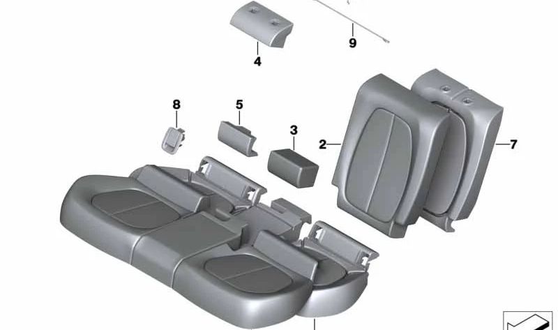 Cubierta Isofix para BMW F45, F46, F48, F49, F39 (OEM 52207384719). Original BMW