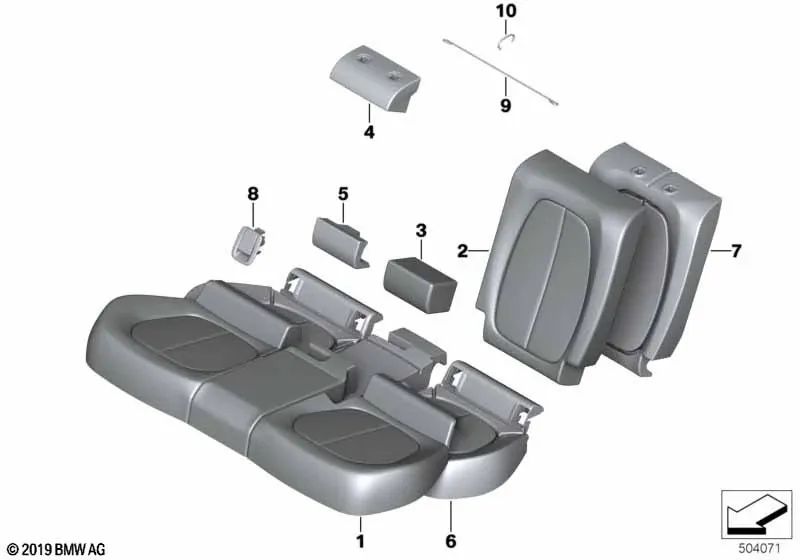 Basis-Stoffsitzbezug für BMW 2er F45, F45N, X1 F48, F48N, X2 F39 (OEM 52207375685). Original BMW