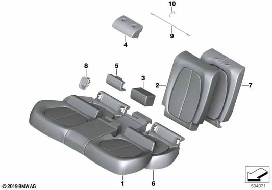 Rechter Stoff-Rückenlehnenbezug für BMW F45, F45N, F48, F48N, F39 (OEM 52207375646). Original BMW.