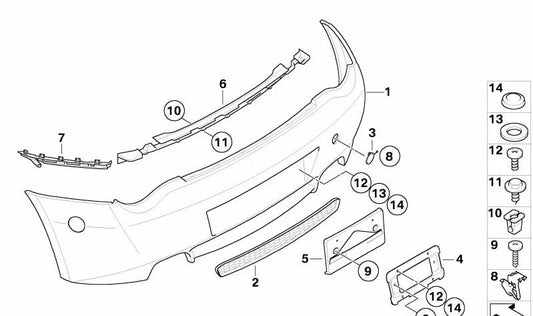 OM 51128040341 ​​BAMPER POSTERIORE PER BMW Z4 (E85, E86). BMW originale.