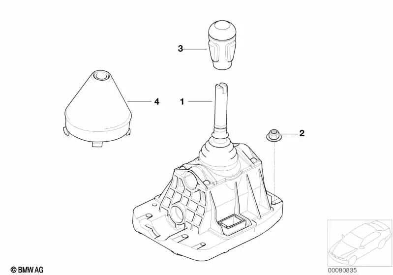 Leather/SMG Gear Shift Knob for BMW E46 (OEM 25162282810). Original BMW.