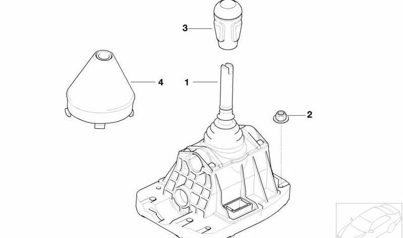 Cubierta de la palanca de cambios de cuero para BMW Serie 3 E46 (OEM 25167904014). Original BMW.