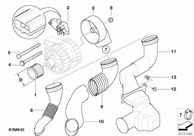 Polea del Generador para BMW Serie 3 E46, Serie 5 E39 E60 E61, Serie 7 E65 E66, X3 E83, X5 E53, Z4 E85 (OEM 12317501754). Original BMW