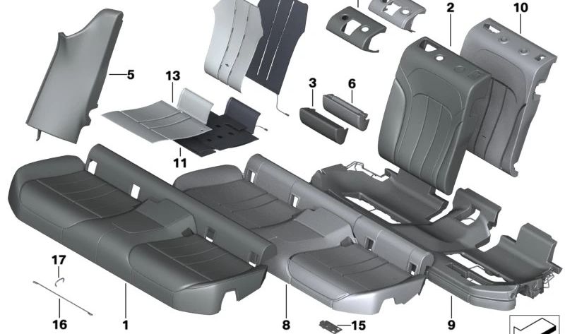 Panel lateral de cuero derecho para BMW G32, G32N (OEM 52207470768). Original BMW.