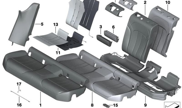 Cojín de espuma respaldo derecho OEM 52207403422 para BMW G32. Original BMW.