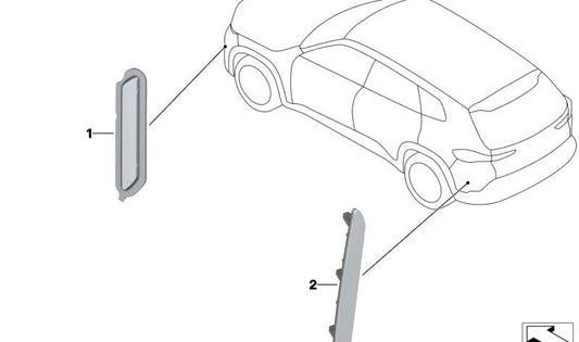 Réflecteur arrière gauche OEM 63149878969 pour BMW G09. BMW d'origine.