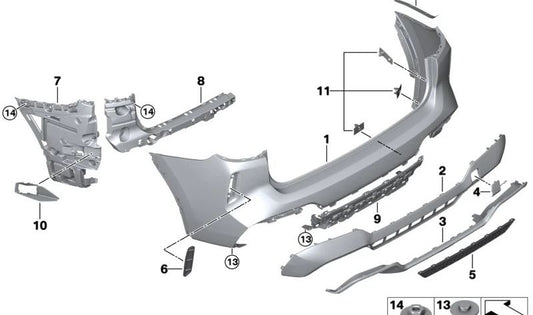 Rear diffuser OEM 51128065262 for BMW X3M F97. Original BMW.