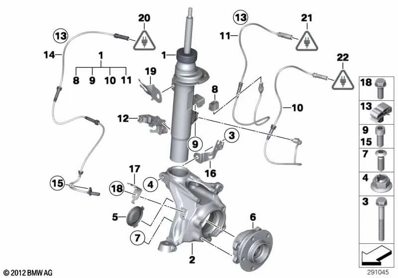 Left camber correction pivot bracket for BMW F25, F26 (OEM 31216857413). Original BMW.