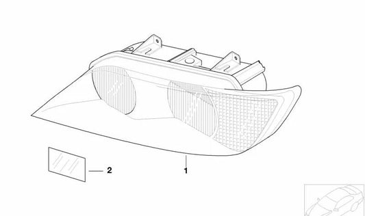 Faro Izquierdo, Intermitente Blanco para BMW 63122493725 (OEM 63122493725). Original BMW